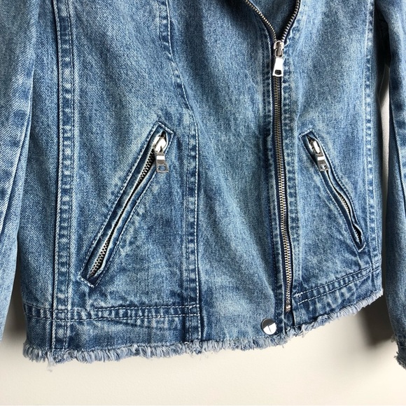 REBECCA TAYLOR Washed Denim Moto Jacket - Picture 5 of 9